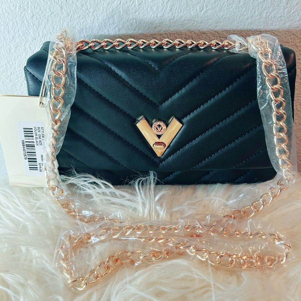 🇮🇹Valentino Orlandi Black Crossbody Bag with Gold Chain NWT - Picture 3 of 7